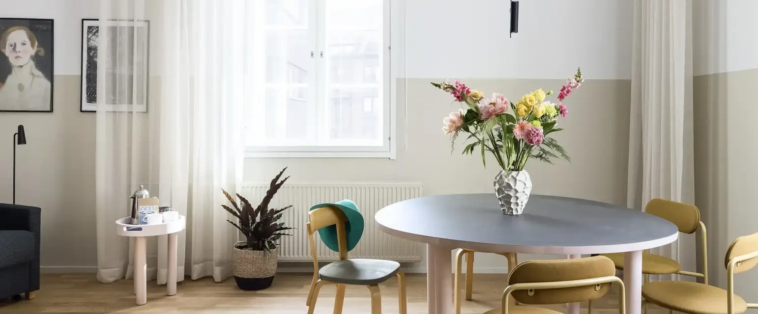 a table with flowers in it