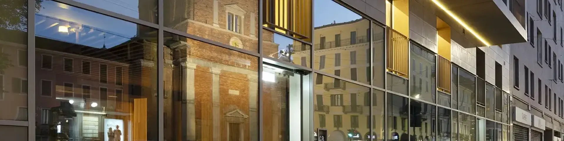 a building with glass windows