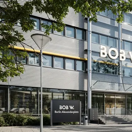a building with a sign on the front