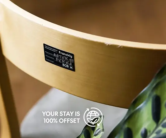 a close up of a chair showing sustainability