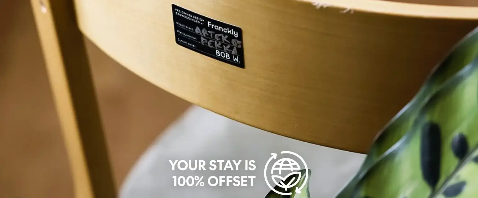 a close up of a chair showing sustainability