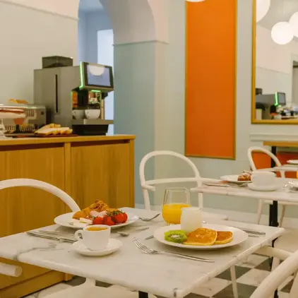 a table with food on it