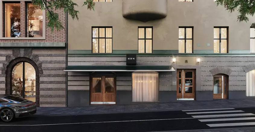 a building with a curved roof