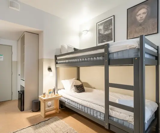 a bunk bed in a room