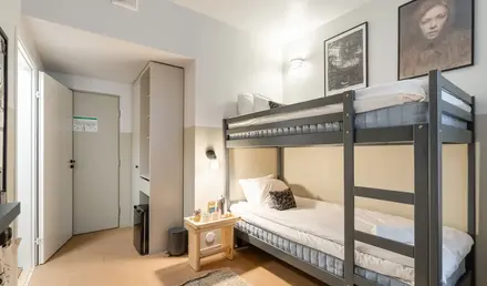 a bunk bed in a room