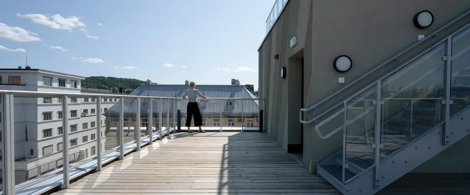 a person standing on a deck