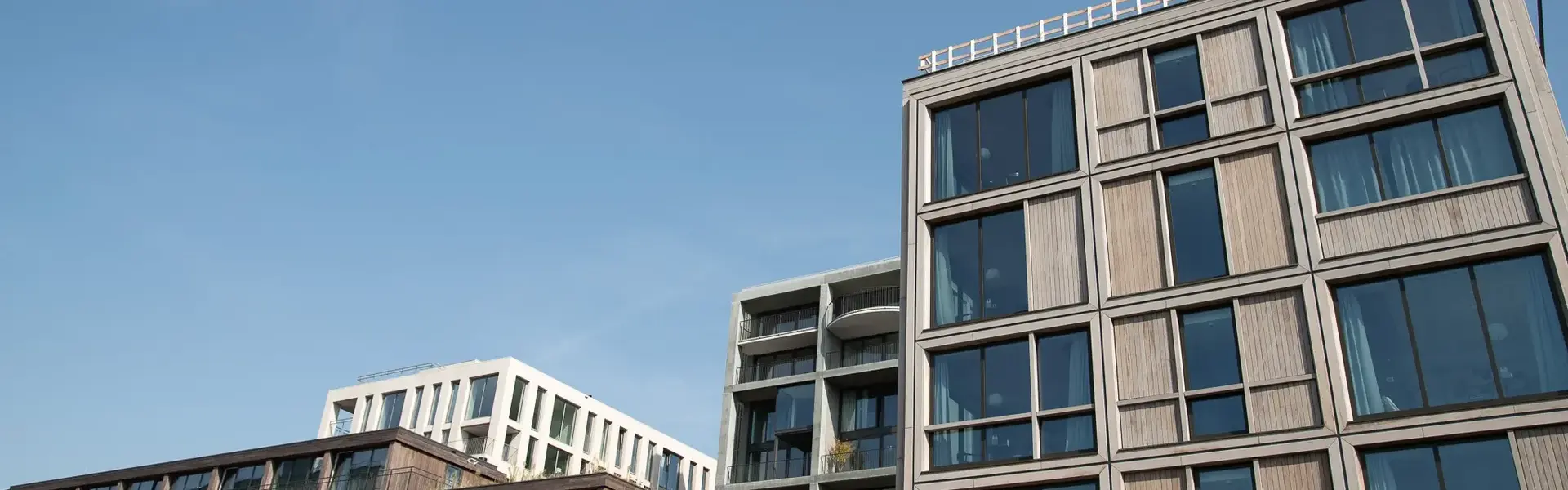 a group of buildings with windows