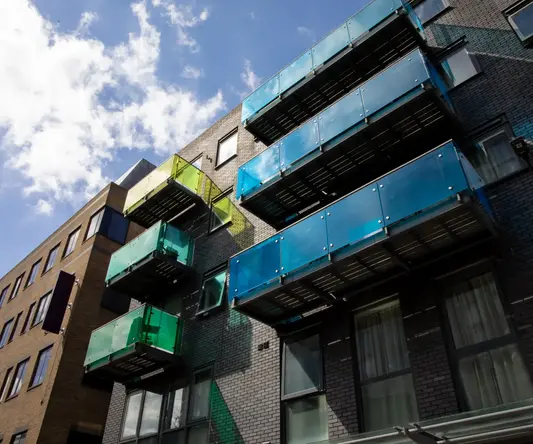 a building with many balconies