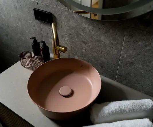 a sink with a towel and a sink