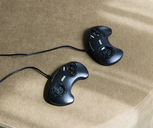 a pair of video game controllers