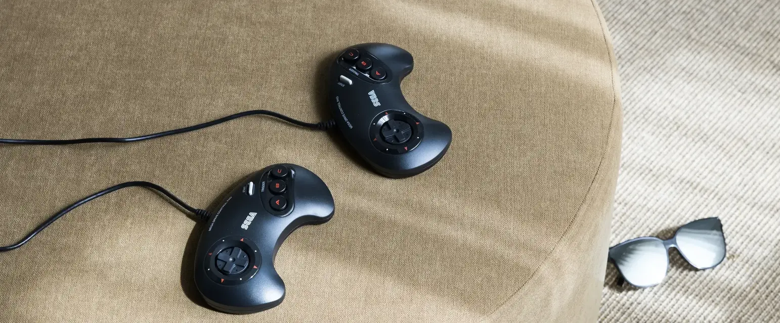 a pair of video game controllers