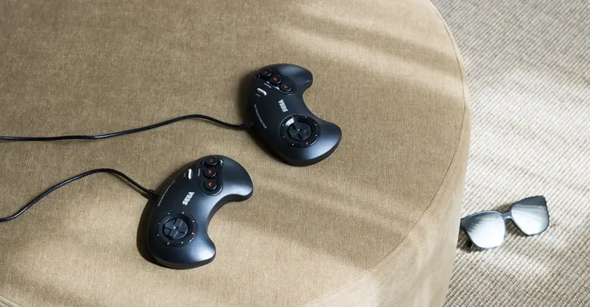a pair of video game controllers