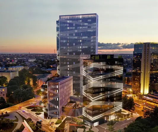 a city with many tall buildings