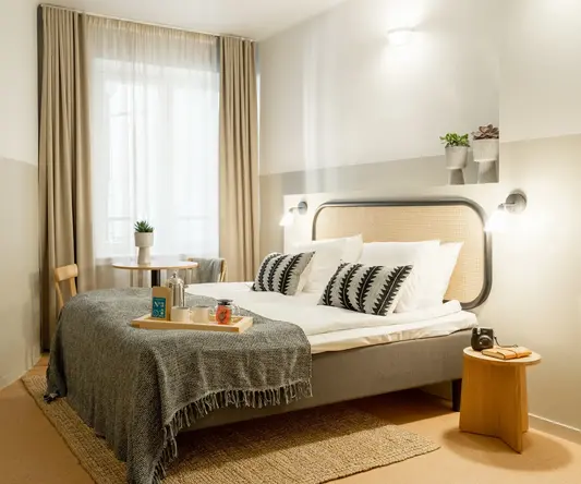 a bed with a blanket on it