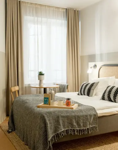 a bed with a blanket on it