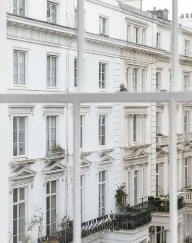 a view of a building from a window