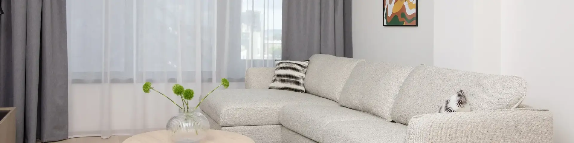 a living room with a couch and a coffee table