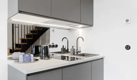 a kitchen with a sink and a sink