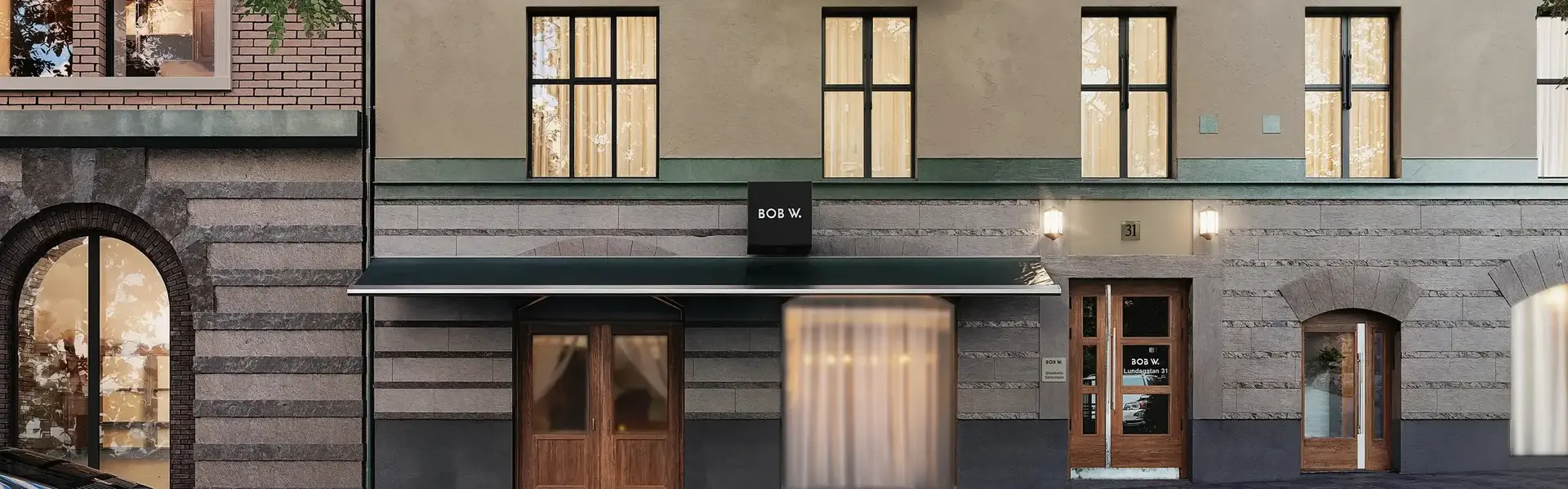 a building with a curved roof