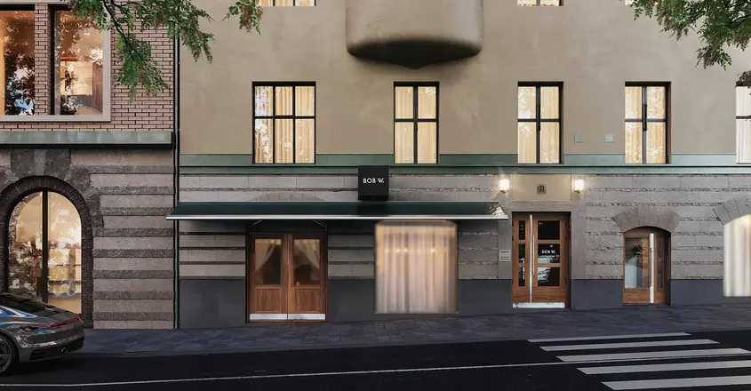 a building with a curved roof