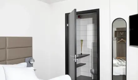 a door open in a room