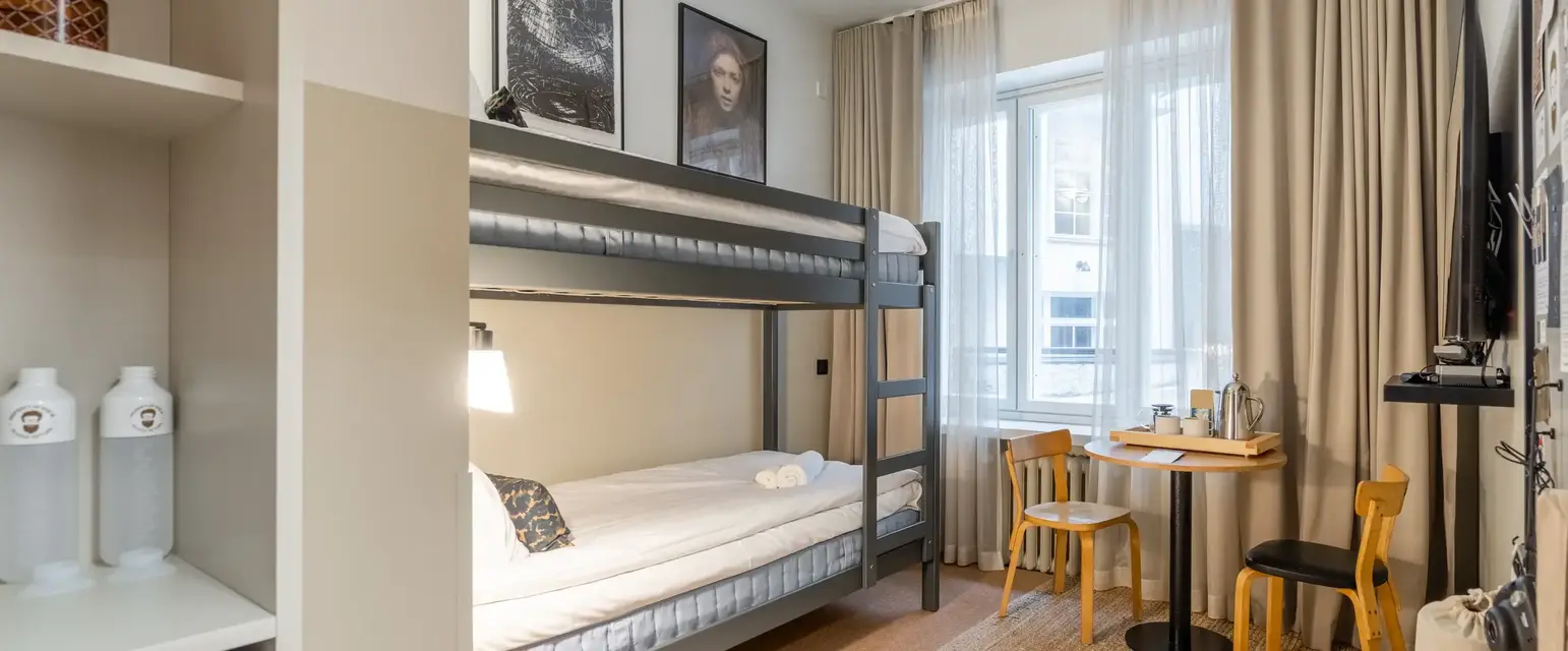 a bunk bed in a room