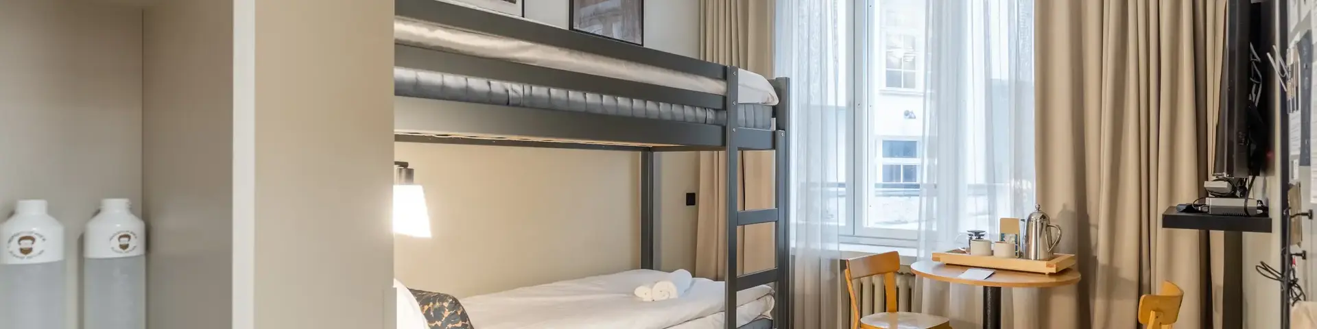 a bunk bed in a room