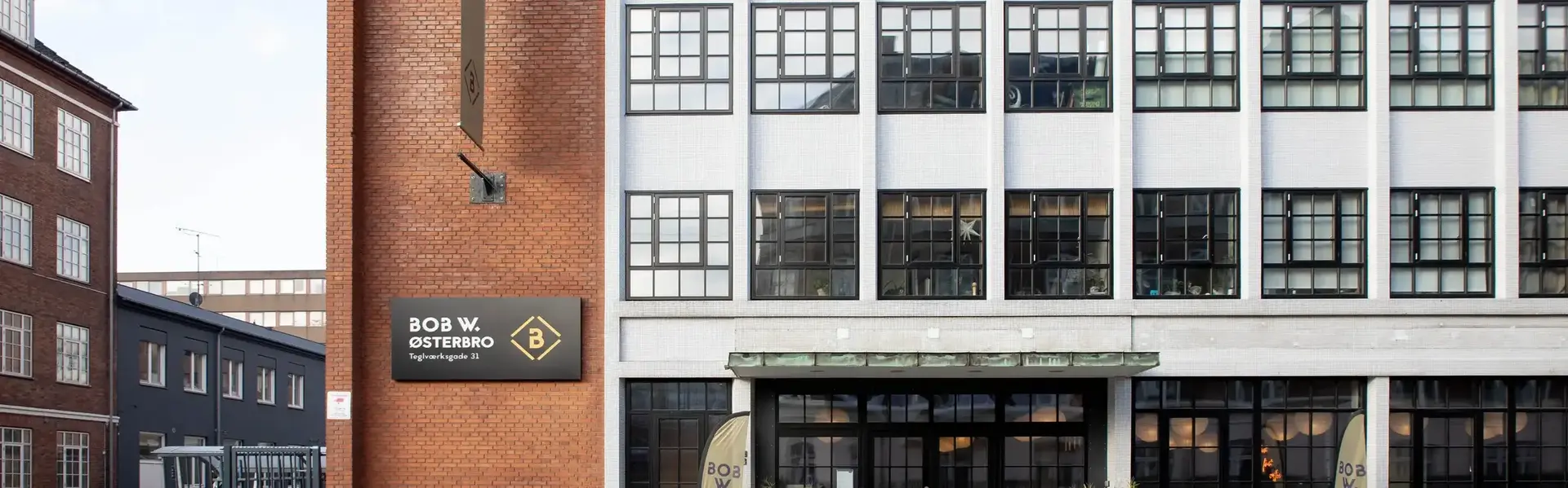 a building with a sign on the side