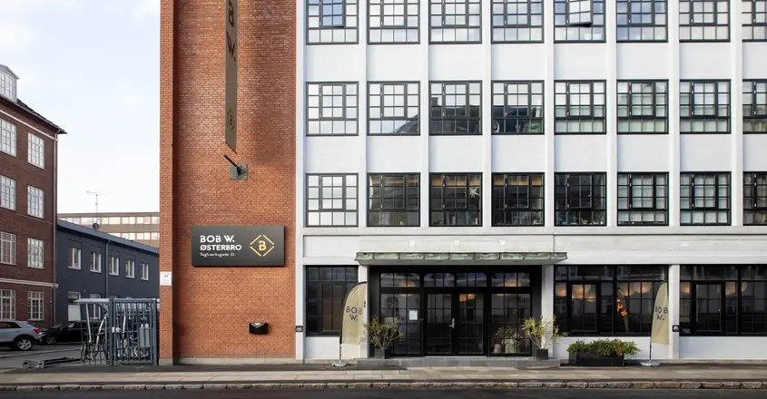 a building with a sign on the side