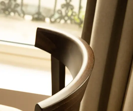 a chair with a cushion