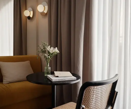 a table with flowers on it