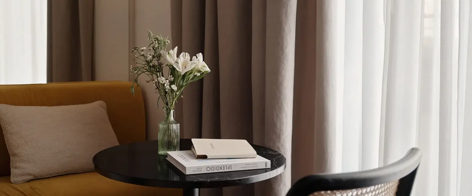 a table with flowers on it