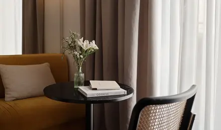 a table with flowers on it