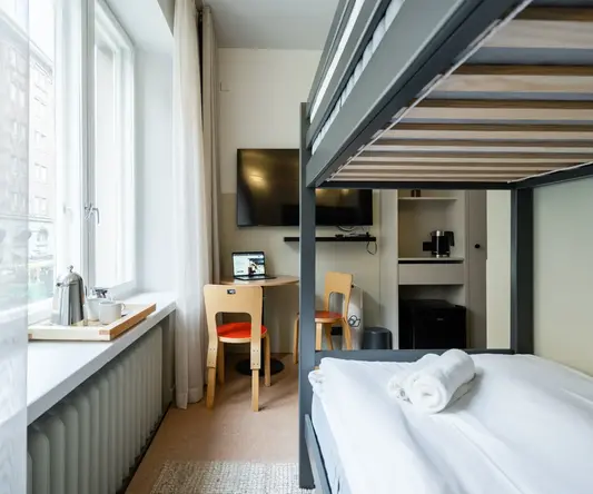 a bunk bed in a room