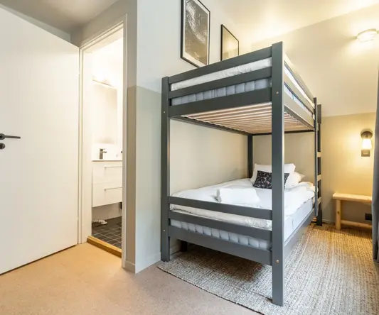 a bunk bed in a room