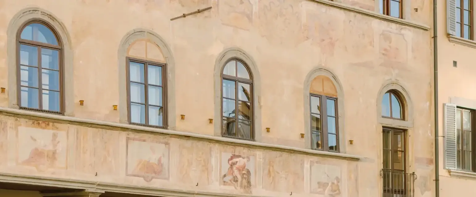 a building with many windows