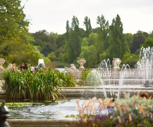 a fountain in a park