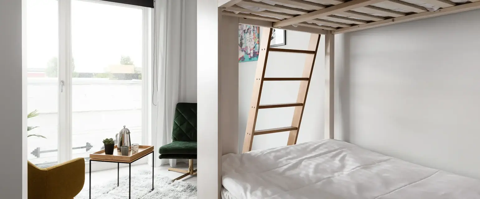 a bunk bed in a room