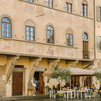 a building with many windows