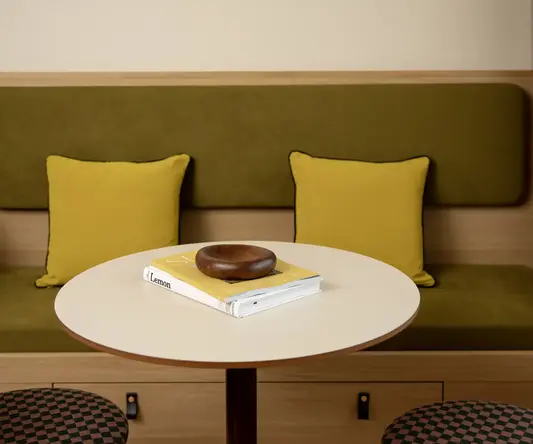 a table with a book on it