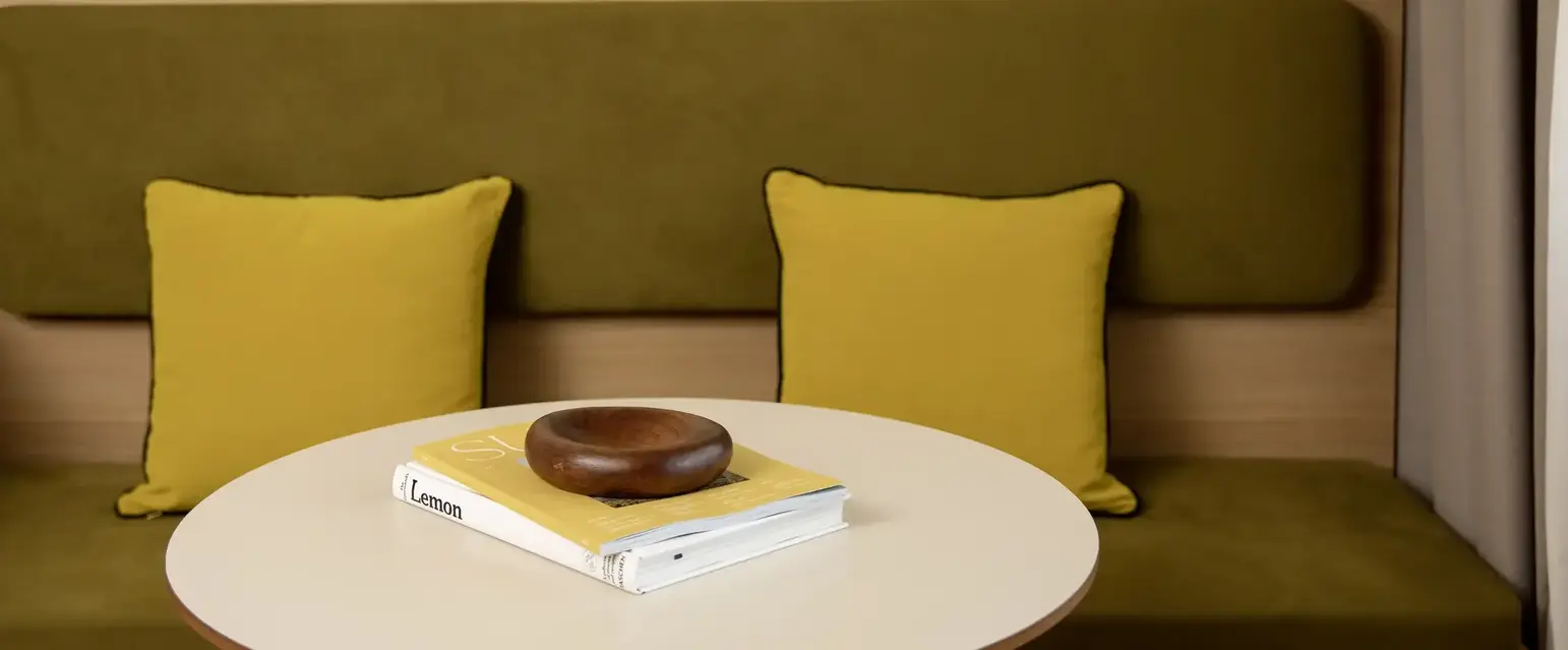 a table with a book on it