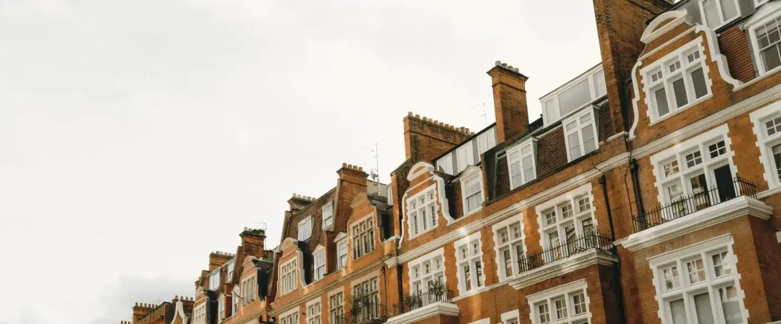a row of brick buildings