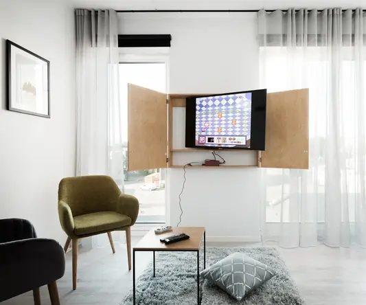 a tv in a room