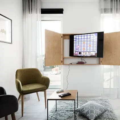 a tv in a room