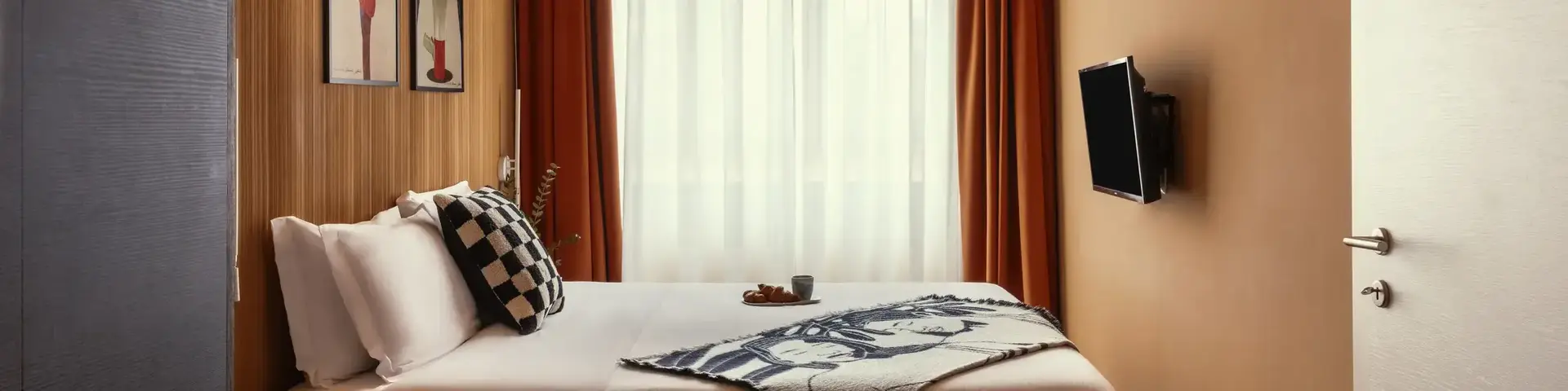 a bed in a room