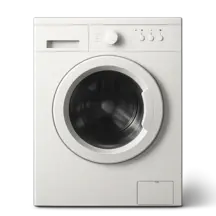 a white washing machine on a black background