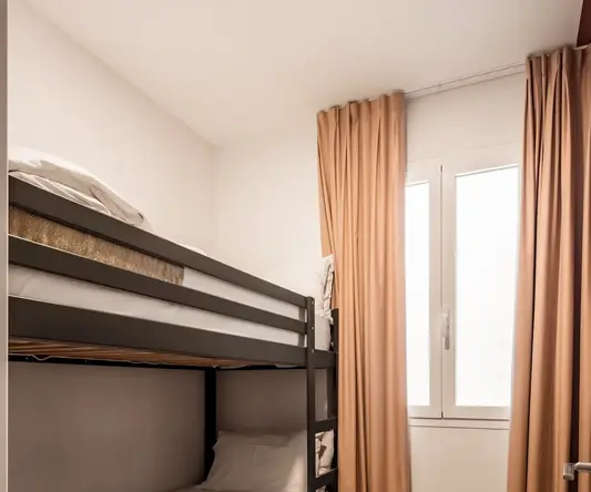 a bunk beds in a room