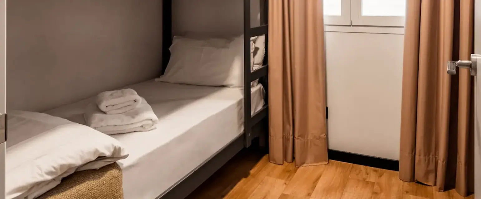 a bunk beds in a room