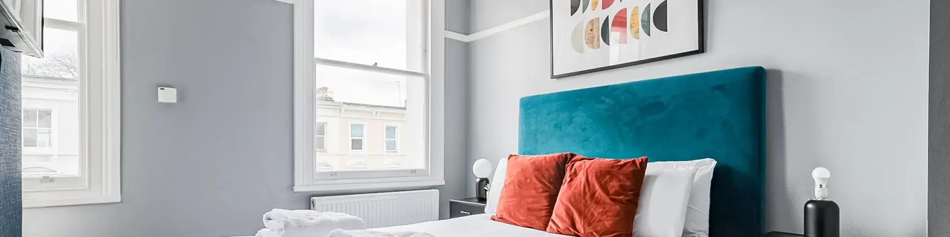 a bed with towels on it